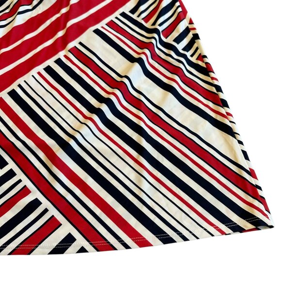 Jude Connally Stripe Sleeveless Dress Halter Stretch Loose Shift Fit Size Large - Picture 8 of 11